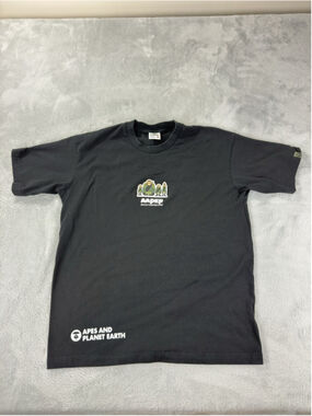 Aaper By A Bathing Ape Men's Size M Cartoon Graphic Apes And Planet Earth Shirt